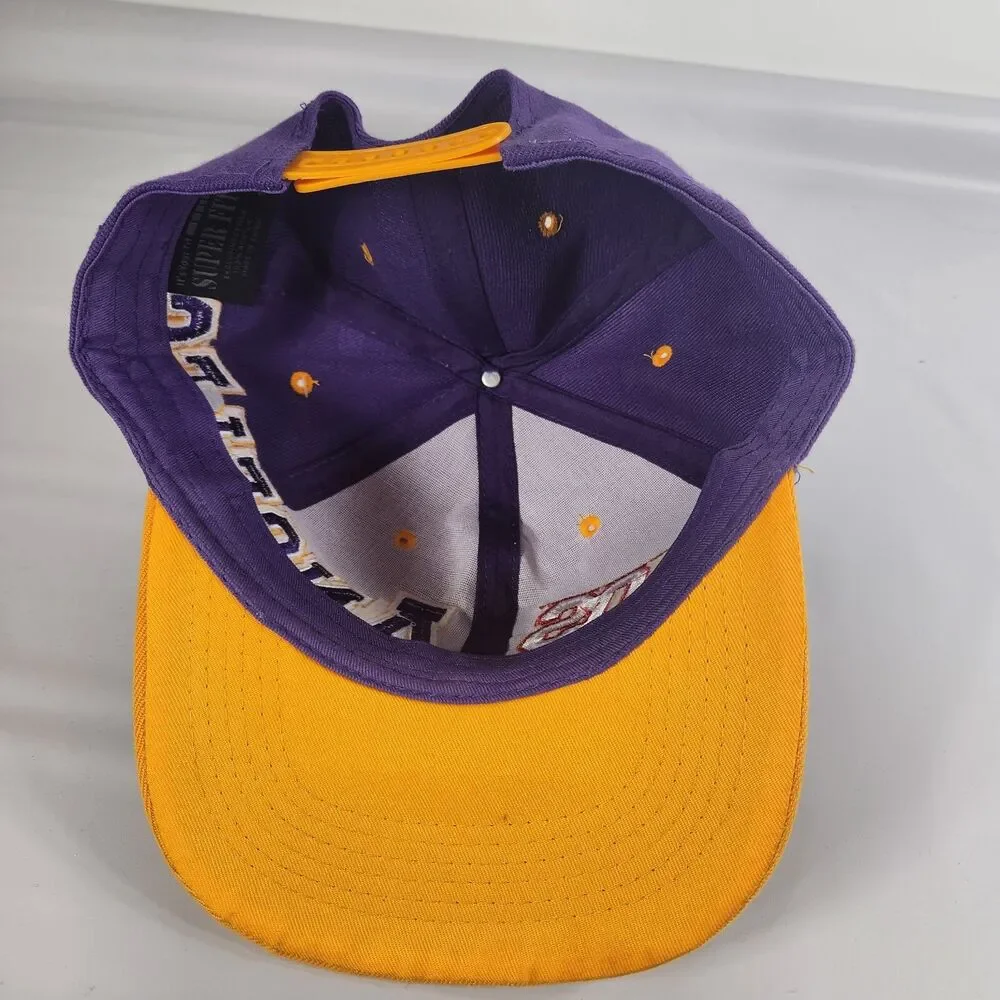 Los Angeles LA Retro Super Fit Snapback Hat Cap Purple Yellow NEW